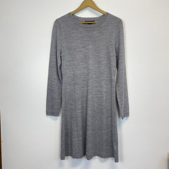 Tahari Gray Merino Wool Sweater Dress - Picture 2 of 12